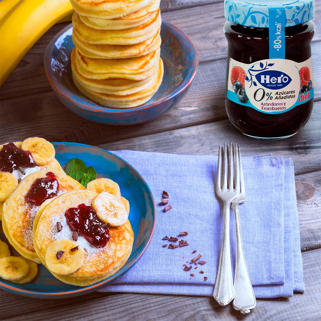 Pancakes de avena y plátano