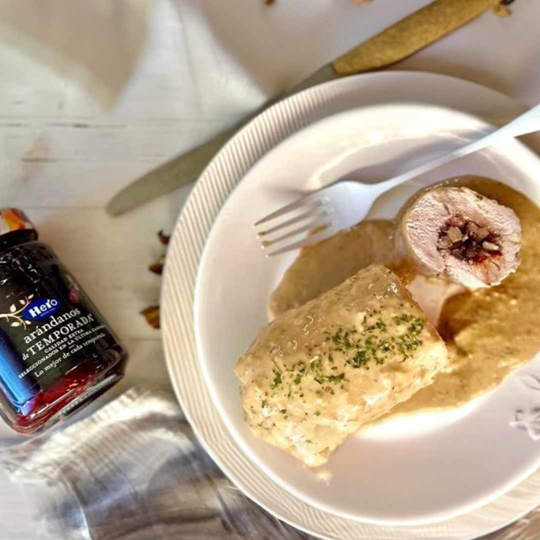 Pavo relleno con mermelada de arándanos